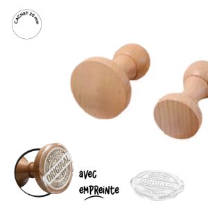 Cachet en Bois Rond 30 mm – Complet